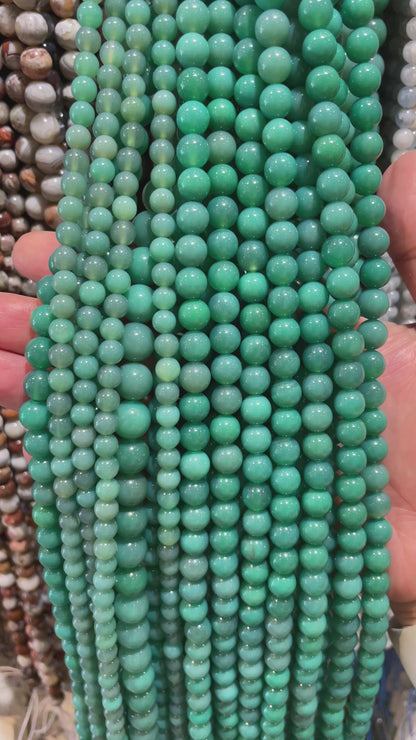 Fil de perle Agate herbe verte