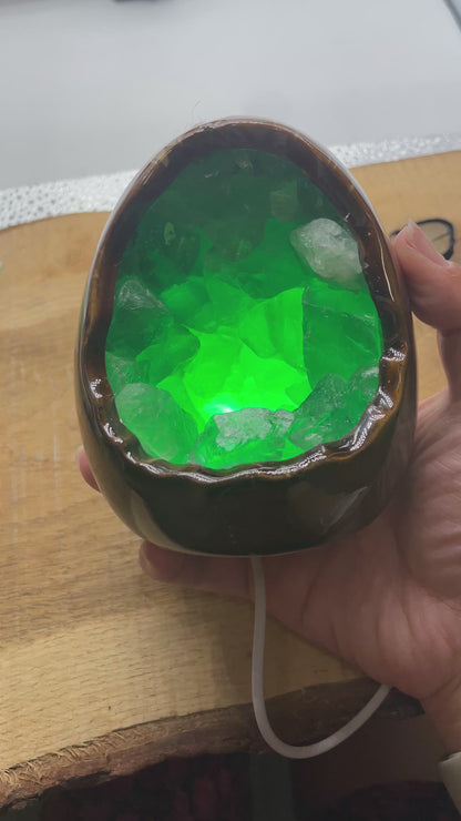 Lampe en oeuf en Fluorine & en céramique