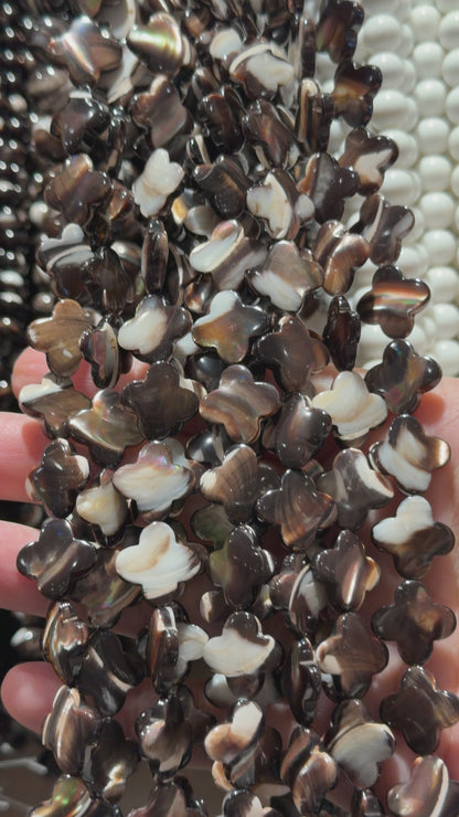 Fil de perle nacre noire — Trèfles