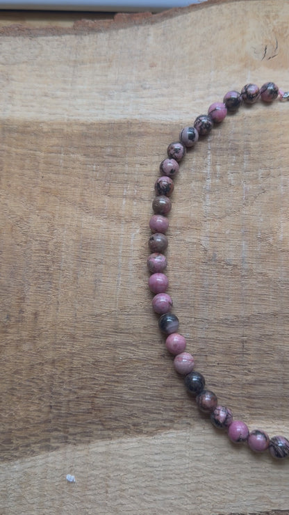 Collier boule Rhodonite