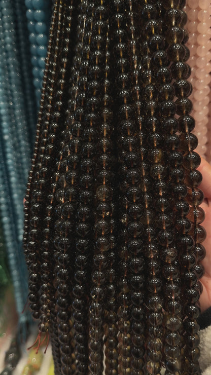 Fil de perle Quartz Fumé A+