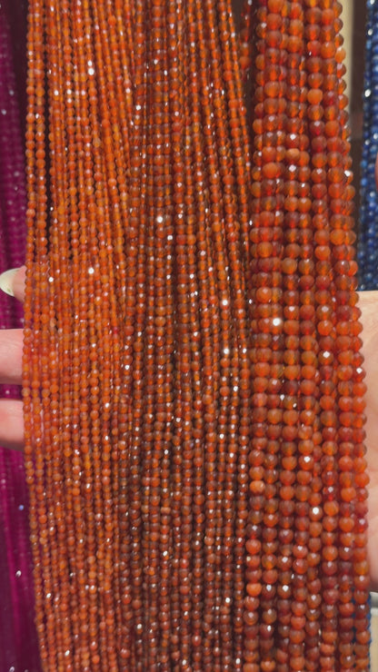 Strand of faceted Carnelian beads