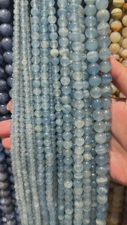 Fil de perle Calcite bleue AAA