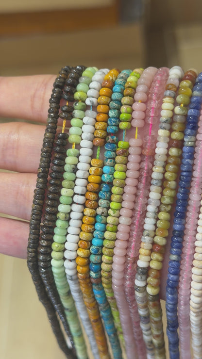 Strand of lemon chrysoprase rondelle beads 2.5 x 0.4 mm