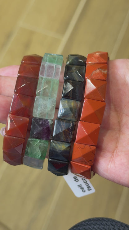 Bracelet à 2 trous AA+ 12x12 mm (31 pierres disponible) #7 NEW RESTOCK