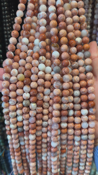 Fil de perle Agate candy rose bonbon du Mexique
