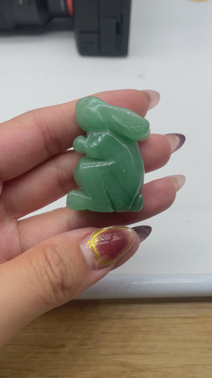 Figurine Lapin en aventurine verte