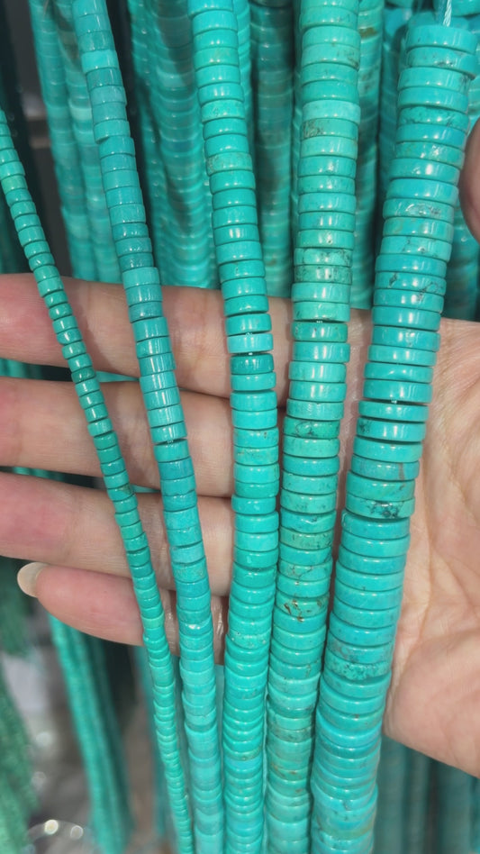 Fil de perles rondelles Heishi en Turquoise de Chine