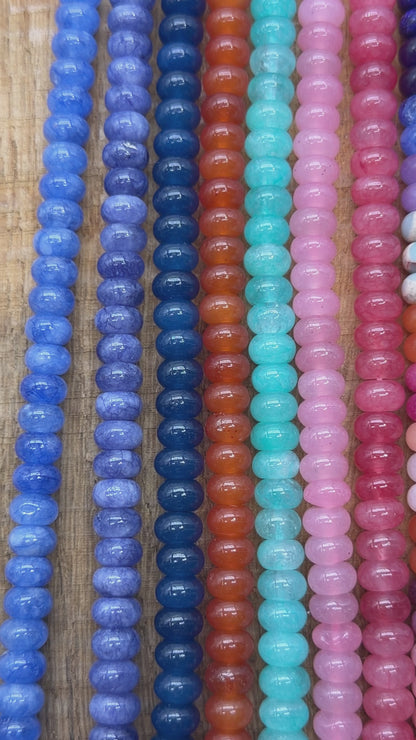Fil de perle rondelles Jade teinté 5x8 mm (23 coloris disponible)