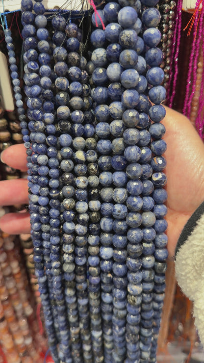 Fil Sodalite en perle facetté