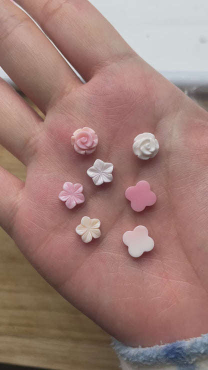 Lot de 5 nacre de Lambi (mollusque rose des Antilles) (3 formes disponible)