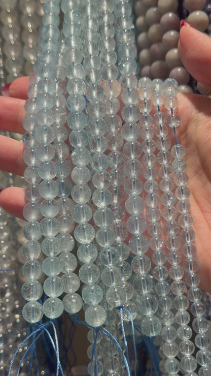 Fil de perle Topaze Bleue AAA