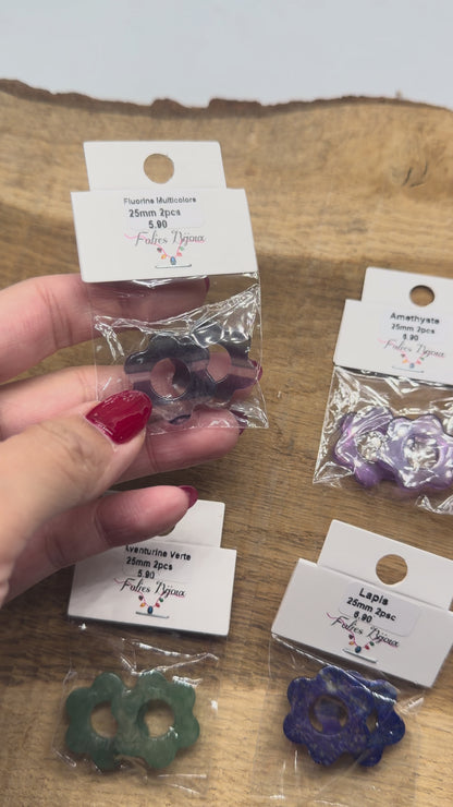 Lot de 2 charm’s Fleurs pour boucle d’oreille (Créole non comprise)