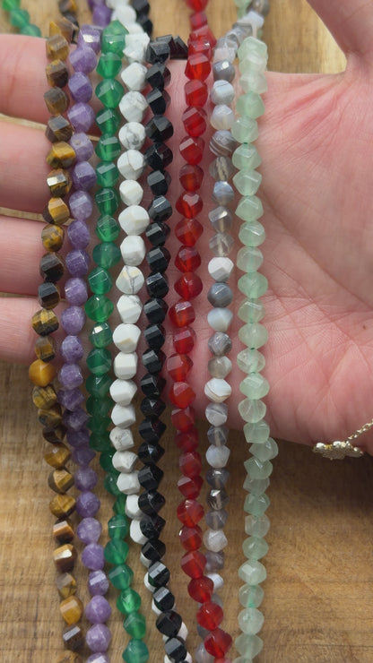 Fil de perle ronde facetté 6 mm (8 pierres disponible)