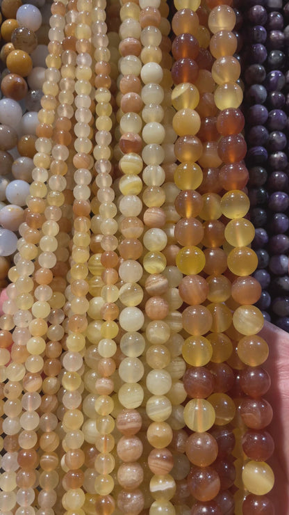 Fil de perle Calcite multicolore rouge A