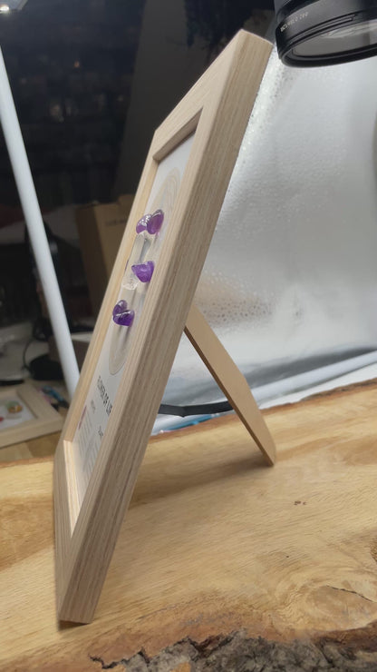 Cadre énergétique Fleur de Vie Améthyste & Quartz — Harmonie & Énergie Positive 20,5x15.5 cm