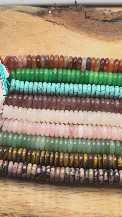 Fil Donut — trou 0,8 mm en pierre naturelle référence 62 — 4x12 mm (16 pierres disponible)