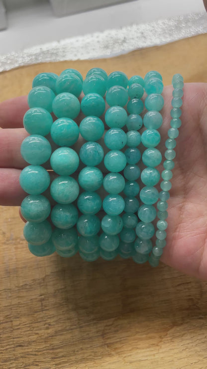Bracelet Amazonite Pérou foncé AA