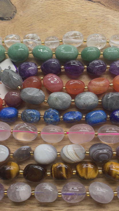 Fil de perle 12x16 mm en pierre naturelle (10 pierres disponible)