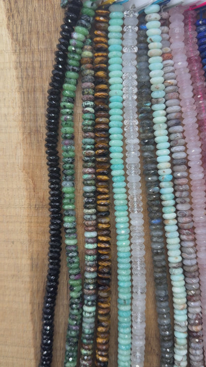 Fil de perle rondelles facetté 8x3 mm (14 coloris disponible)