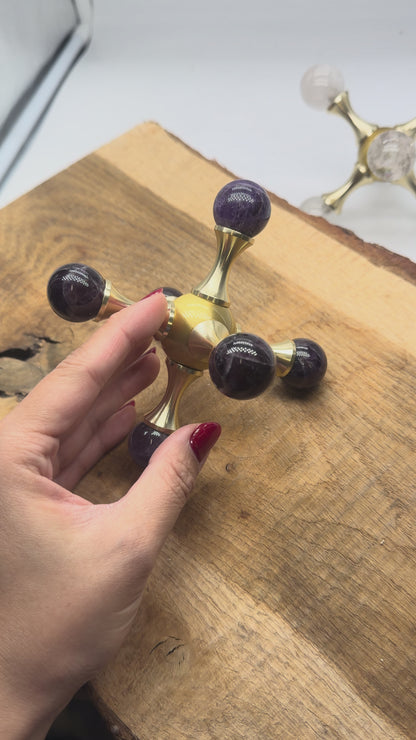 Four-Point Massager
in Natural Stones 10x10 cm – Amethyst or Rock Crystal