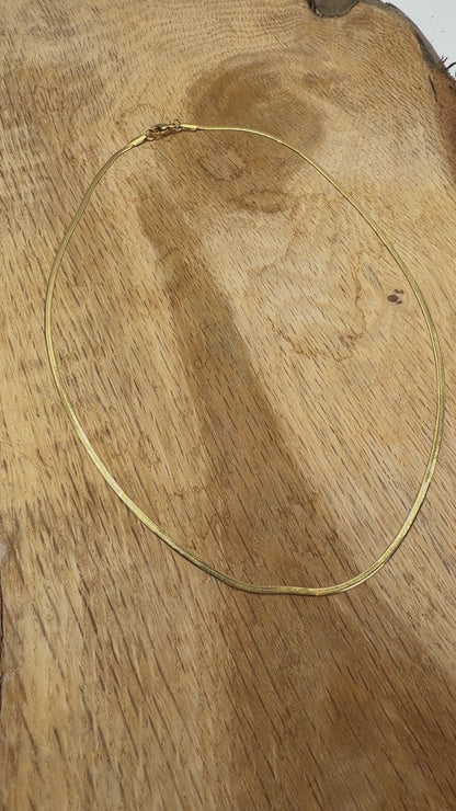 10 chaînes en acier inoxydable dorée modèle 4 P (Plat)