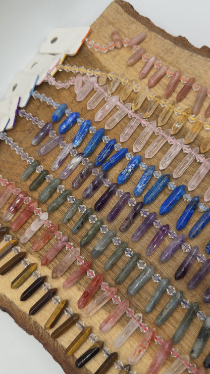 Pointed pendant wire 6-8x25-30 mm (15 stones available)