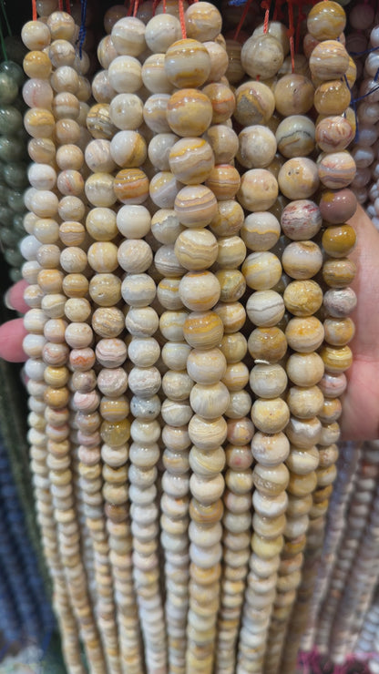 Fil de perle Agate rubanné de Roumanie