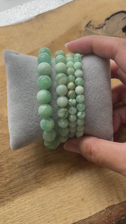 Bracelet Calcédoine verte AA+
