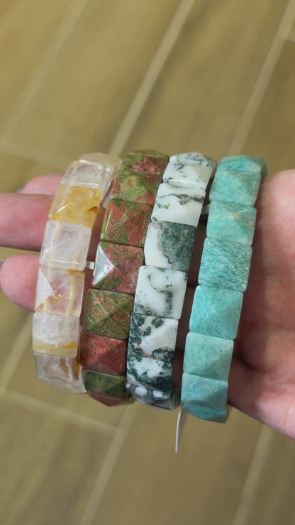 Bracelet à 2 trous AA+ 12x12 mm (31 pierres disponible) #7 NEW RESTOCK