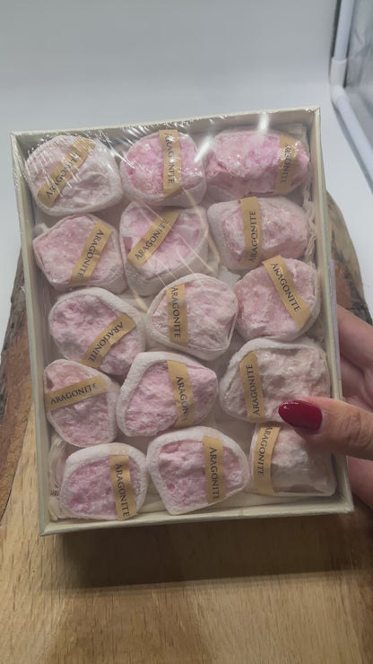 Boîte de Aragonite rose 18x14x4 cm N°34