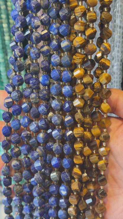 Fil de perles boule facetté 8 mm (4 pierres disponible)