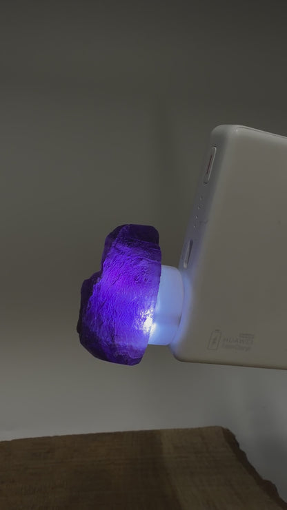 Lampe de nuit/ Veilleuse en pierre naturelle (5 pierres disponible) — Alimentation USB-A