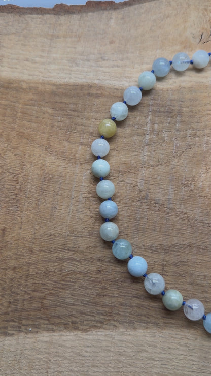 Collier boule Aigue marine multicolore