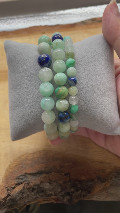 Bracelet Chrysoprase de Chine translucide