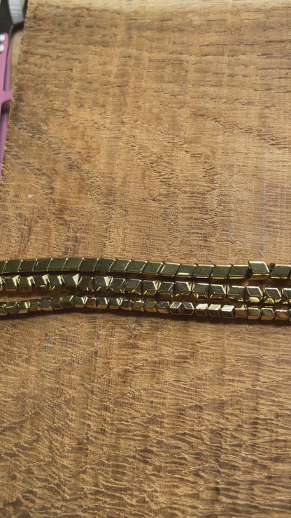 Fil de perle Hématite electroplaquée doré/bronze