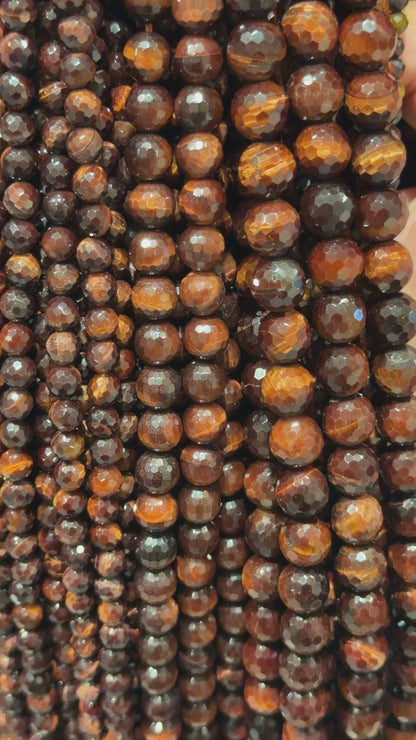 Fil de perles facettées oeil de taureau