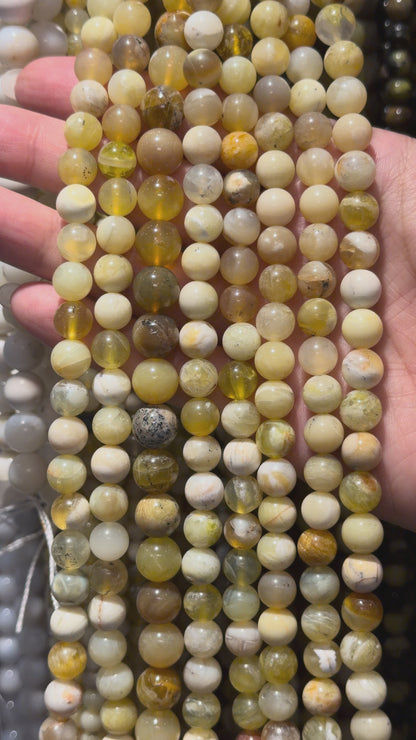 Fil de perle Opale Jaune AA