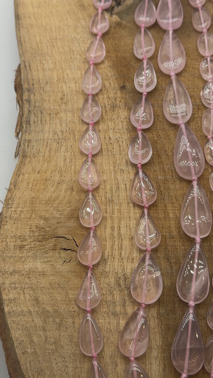 Fil de perles Quartz rose forme libre (9 formes disponible)