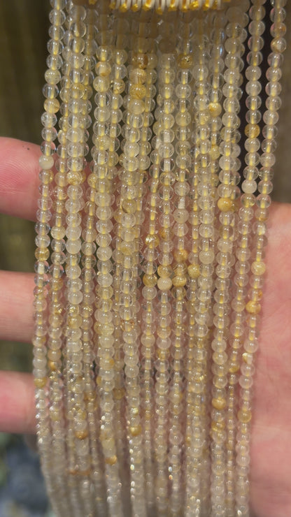 Fil de perle Quartz rutile AA+