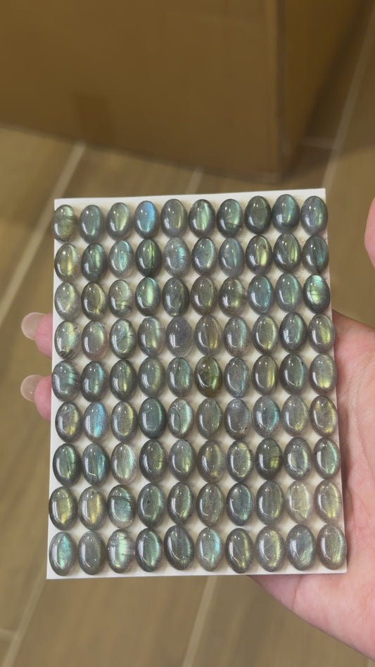 Lot de 90 pendentif Cabochon OVALE Labradorite AAA 8x12 mm