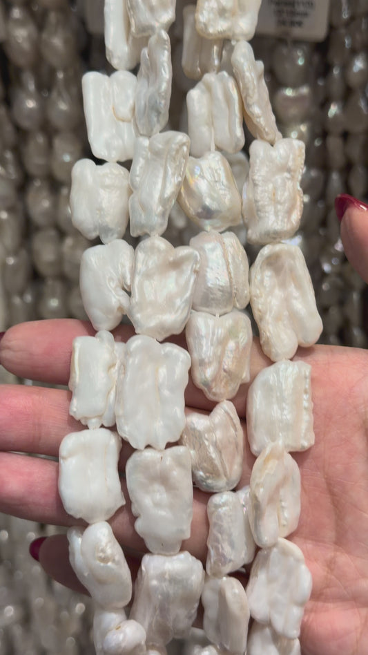 Fil de perle d’eau douce 14x18 mm [114]