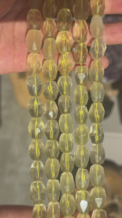 Fil de perle forme libre Quartz Lemon 12x16 mm (référence 43)