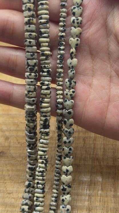 Fil de perle Jaspe Dalmatien (4 formes disponible)