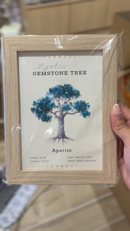 Cadre Arbre de vie Apatite bleue 20,5x15.5 cm
