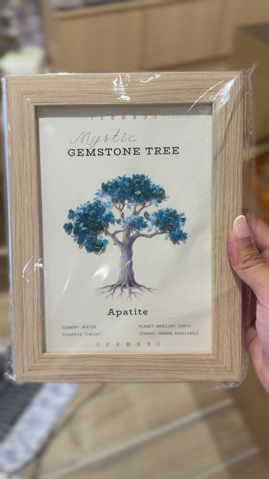 Cadre Arbre de vie Apatite bleue 20,5x15.5 cm