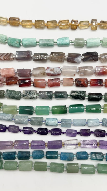 Fil de perle forme cylindrique 8x12 mm (85 pierres disponible) NEW