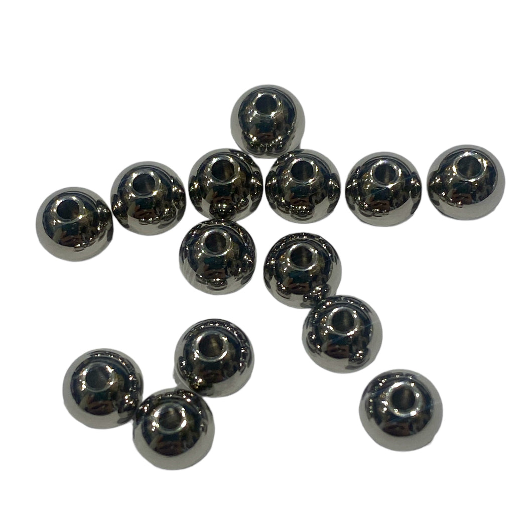 50 boules intercalaires pour perles de 6mm acier inoxydable argentées