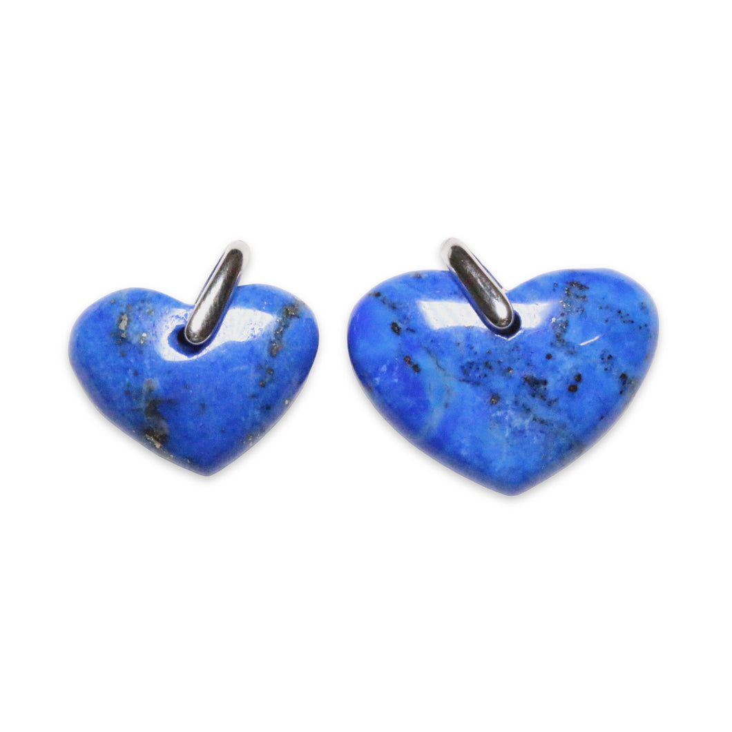 Pendentif Lapis lazuli forme coeur percé devant