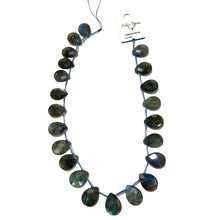 Load image into Gallery viewer, Set of 22 flat faceted drop labradorite pendants

